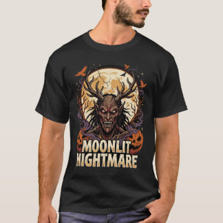 Halloween Mån Djäkulskt Andligt T Shirt