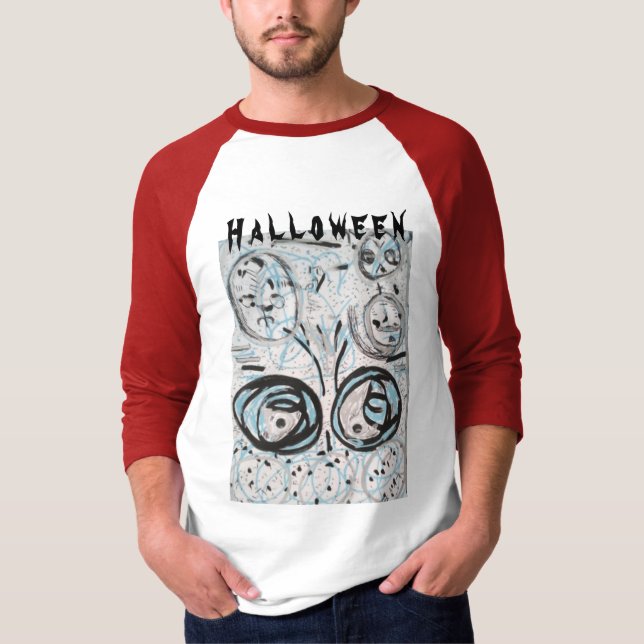 Halloween Manar långärmad T Shirt (Framsida)