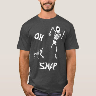 Halloween Manar Women Oh Snap Skeleton och Hund T Shirt