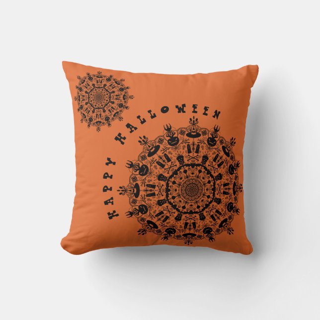Halloween Mandala Kudde (Framsida)