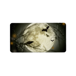 Halloween Måne-Kråkor Adressetikett