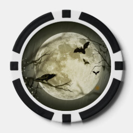Halloween Måne-Kråkor Poker Marker