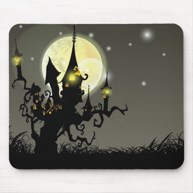 Halloween måne nattbakgrund musmatta (Framsidan)