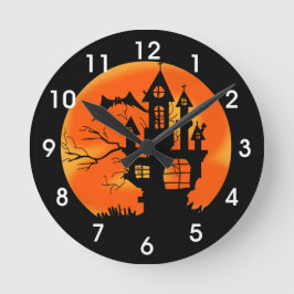 Halloween måne rund klocka