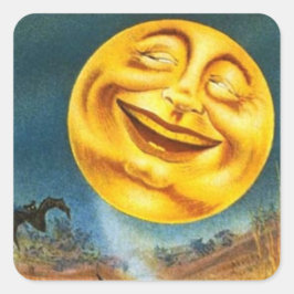 Halloween Måne - Sticker Fyrkantigt Klistermärke
