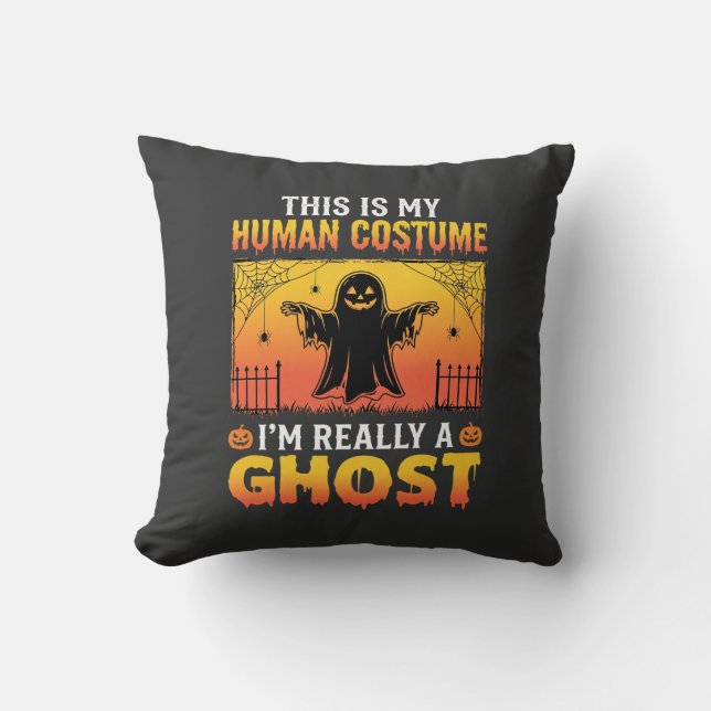 Halloween Människokostym Spöke Vintage Kudde (Framsida)