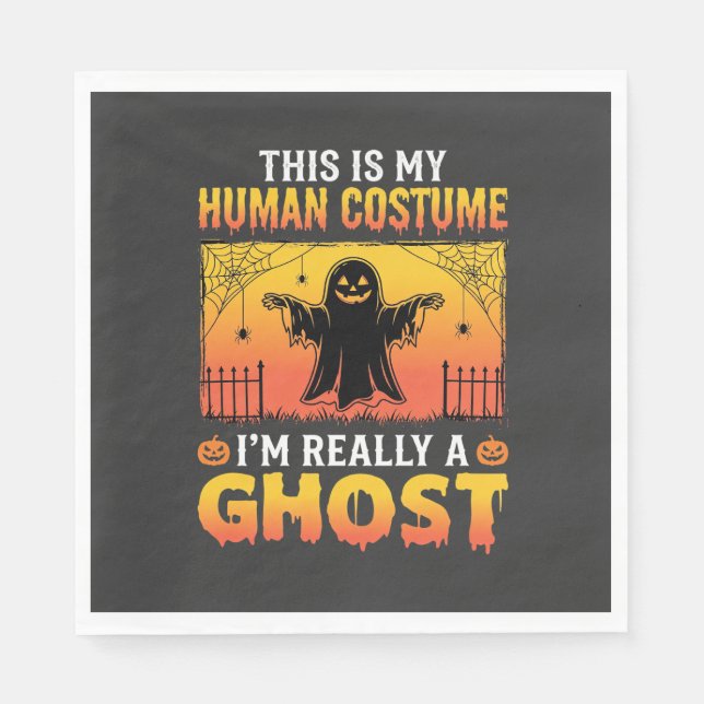 Halloween Människokostym Spöke Vintage Pappersservett (Framsidan)