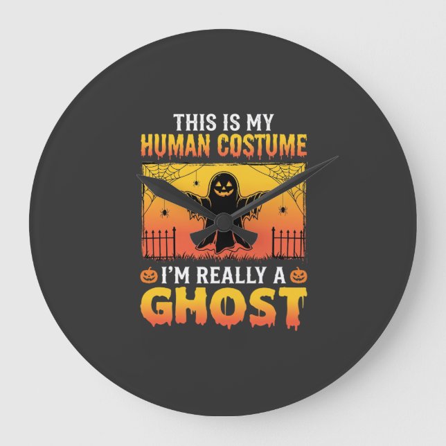 Halloween Människokostym Spöke Vintage Stor Klocka (Framsida)