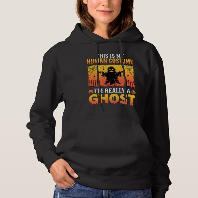 Halloween Människokostym Spöke Vintage T Shirt (Framsida)
