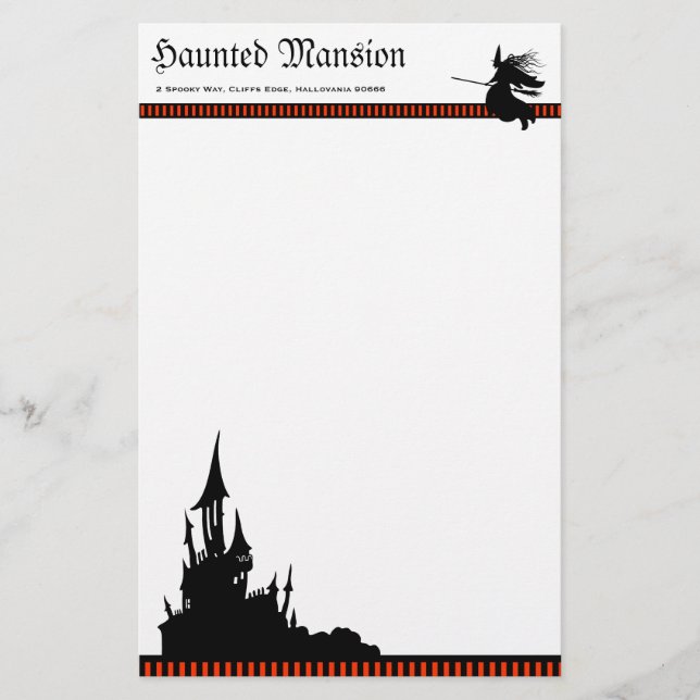 Halloween Mansion Stationery Brevpapper (Framsida)