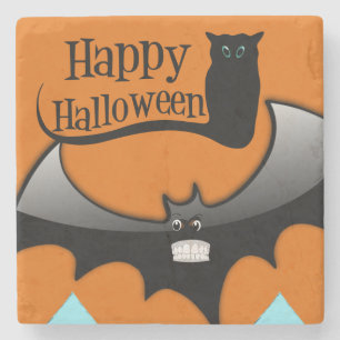 Halloween Marble Stone Underlägg, Happy halloween Stenunderlägg