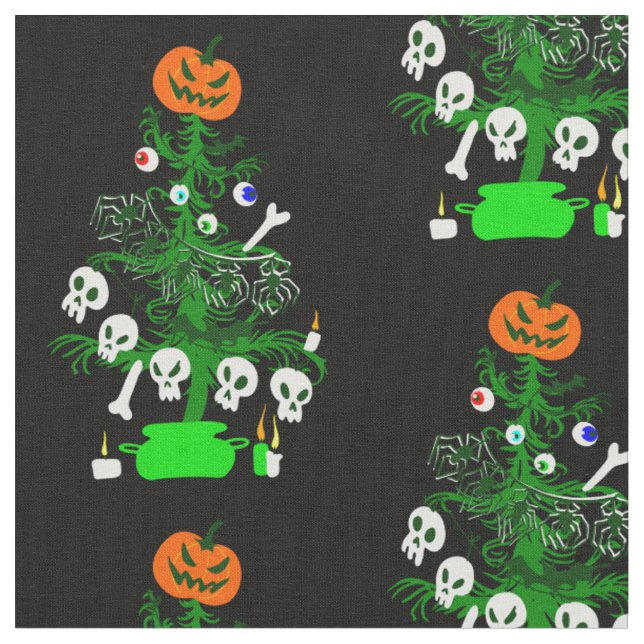 halloween mardröm julgran pumpkin tyg (Närbild)