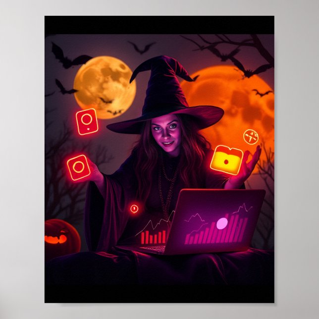 Halloween Marketing Wizard Poster – Magic Art (Framsidan)