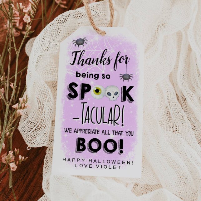 Halloween-Märkre för uppskattad Spooktacular Gift Presentetikett (Skapare uppladdad)