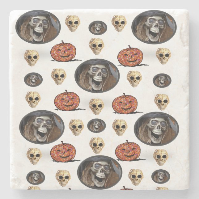 Halloween Marmor Stentallrik Stenunderlägg (Framsidan)