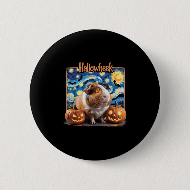 Halloween Marsvin G Halloween Konst  Knapp (Framsida)