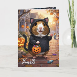 Halloween Marsvin, Katt Kostym Bus eller Väs! Kort