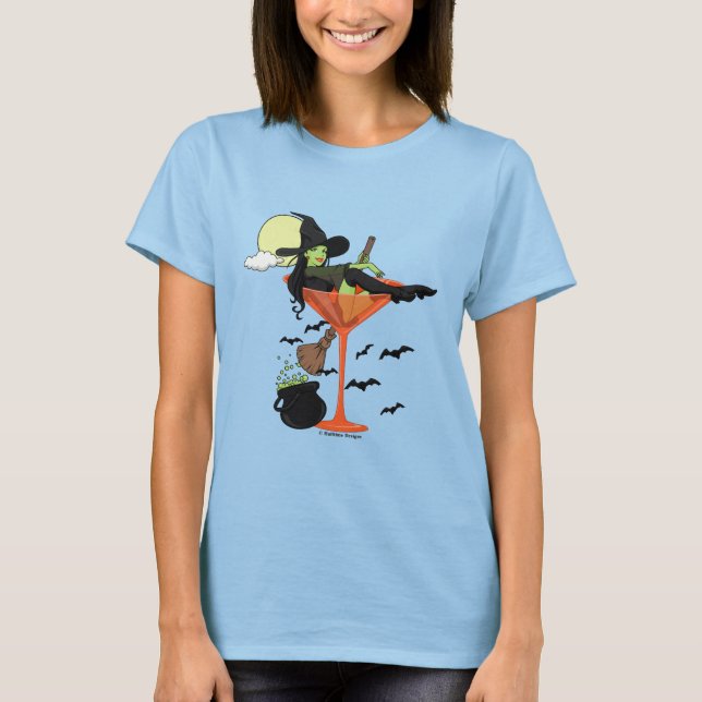 Halloween Martini Girl Tee Shirt (Framsida)