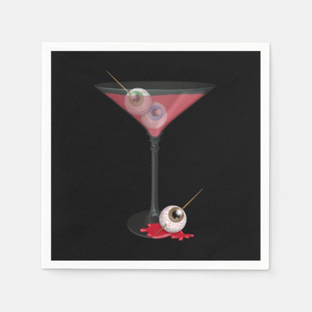 Halloween Martini med Eyeball Pappersservett (Framsidan)