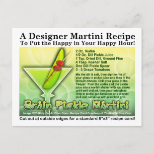 Halloween-martini-recept för Brain Pickle på postk Vykort