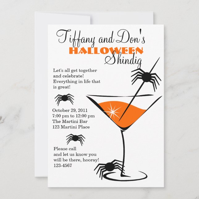 Halloween Martini Shindig! Inbjudningar (Framsida)