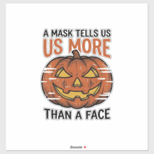 Halloween Mask Citat Vintage Pumpkin Ansikte T-Shi Klistermärken