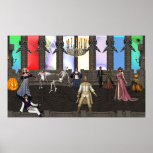 Halloween maskerad poster