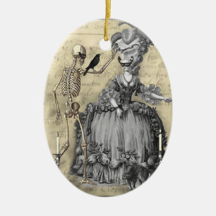 Halloween maskeradboll julgransprydnad keramik