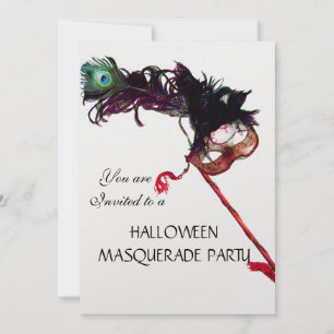 HALLOWEEN MASKERADFEST MASK, vit is Inbjudningar