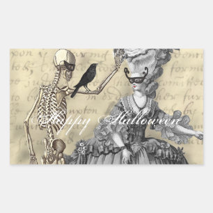 Halloween MasqueraBoll Rektangulärt Klistermärke