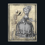Halloween MasqueraBoll Vykort<br><div class="desc">En mörk romantisk gotsk kollage av en Halloween maskerad boll, med vintage bild av ett skelett, en Fransk 1800-talsplatta, ljusstativ, en petrifierad katt, som läggs över en bakgrund av ett handskrivet vittnesmål från Salem Witch-försöken.© Wickely Loely © Julie McIver/WickelyLoely Denna bild är copous som är upphovsrättsligt skyddad av DMCA (Digital...</div>