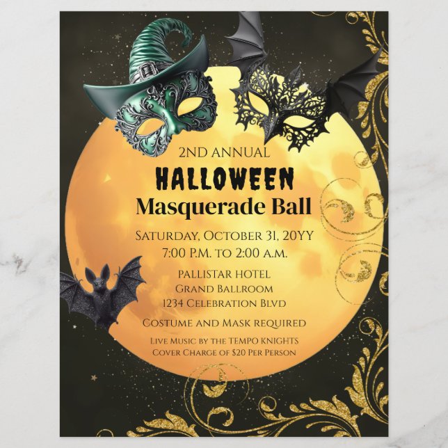 Halloween MasqueraCostume Party Reklamblad (Framsidan)