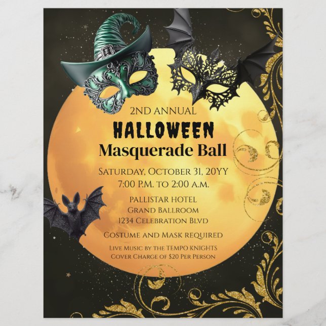 Halloween MasqueraCostume Party Reklamblad (Framsidan)