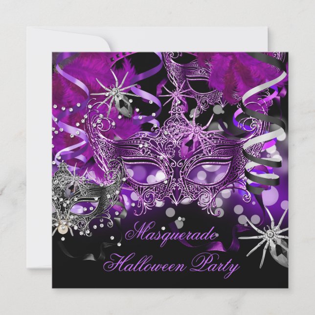 Halloween MasqueraParty Mask Spider Gothic Inbjudningar (Framsida)