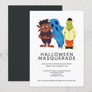 Halloween MasqueraParty Personlig Inbjudningar