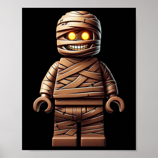 Halloween Master Builder Mummy Kids Byggande block Poster (Framsidan)