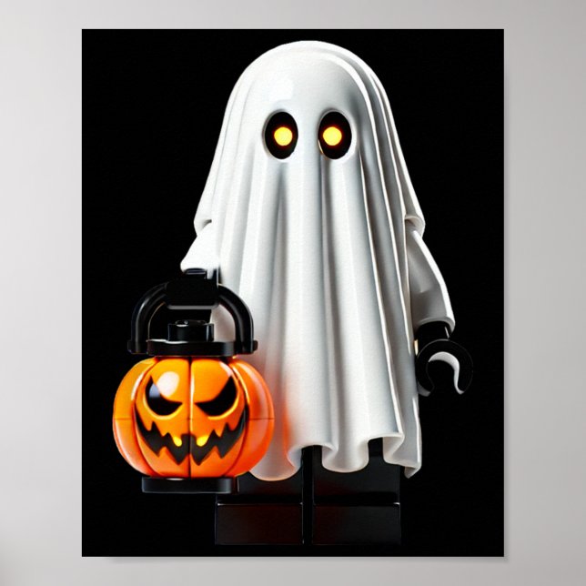 Halloween Master Builder Spök Kids Byggnadsblock Poster (Framsidan)