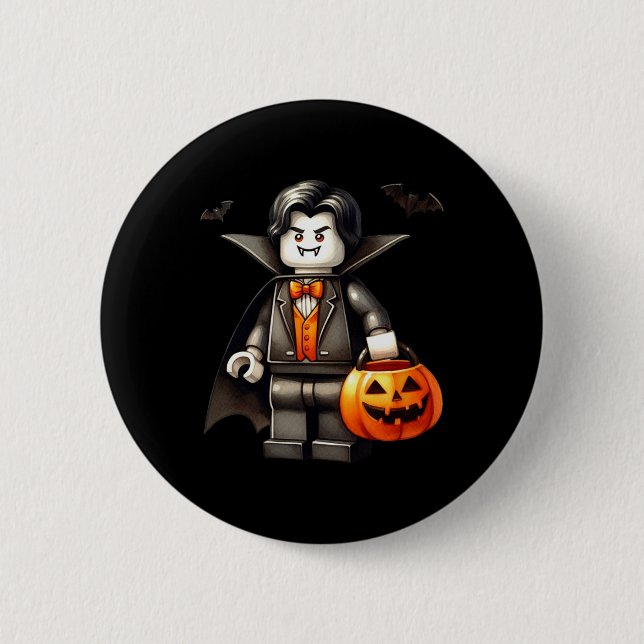 Halloween Master Builder Vampire Kids Byggande Blo Knapp (Framsida)