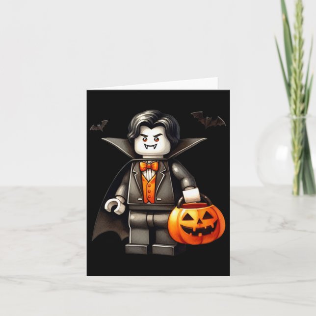 Halloween Master Builder Vampire Kids Byggande Blo Kort (Framsida)