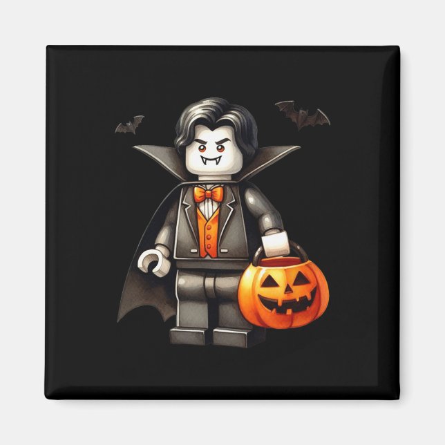 Halloween Master Builder Vampire Kids Byggande Blo Magnet (Framsidan)