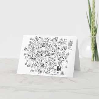 Halloween-matchat mappat anteckningskort