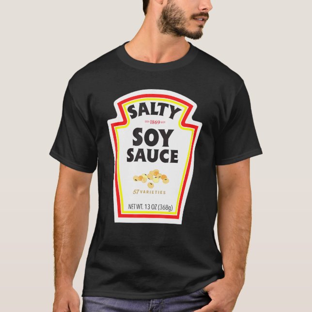 Halloween Matching Costume Salty Soy Sauce Flaska T Shirt (Framsida)