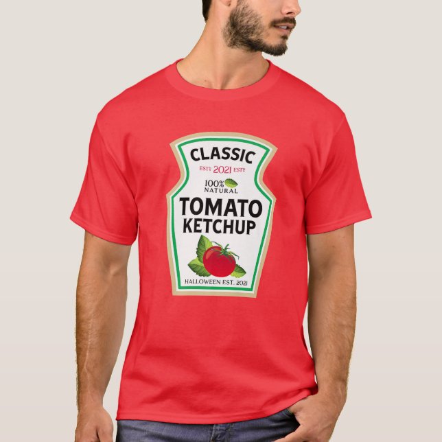 Halloween Matching Costume Saucy Tomato Ketchup Bo T Shirt (Framsida)