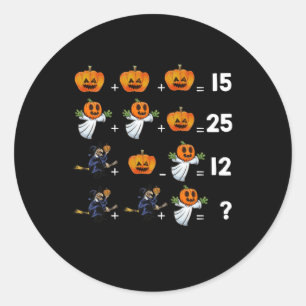 Halloween Math-ekvationer för matlärare Runt Klistermärke