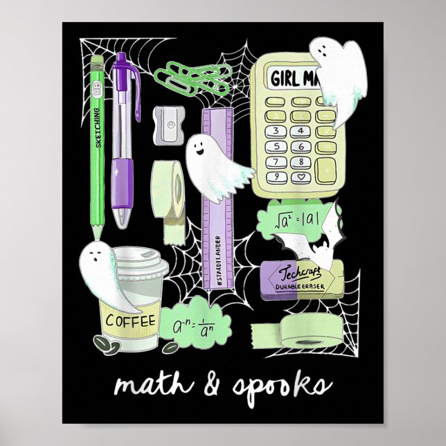 Halloween Math Teacher Ghosts Trig Or Treat Studen Poster (Framsidan)