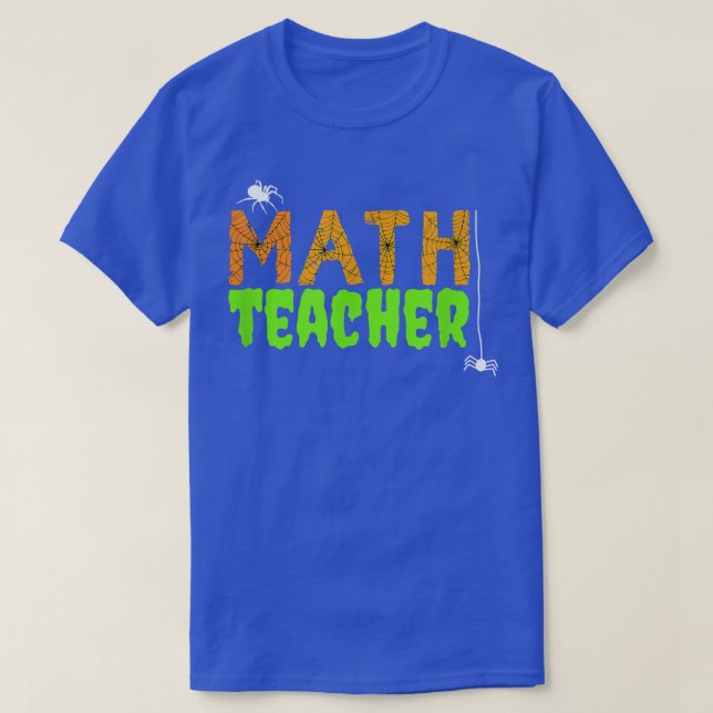 Halloween Math Teacher - Spooky Spindelnät T Shirt (Design framsida)