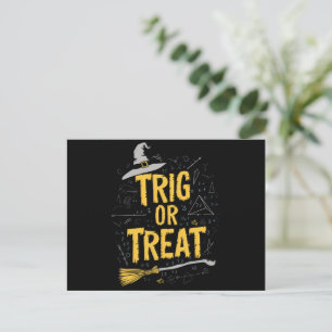 Halloween Math Teacher Trig eller Treat School Vykort