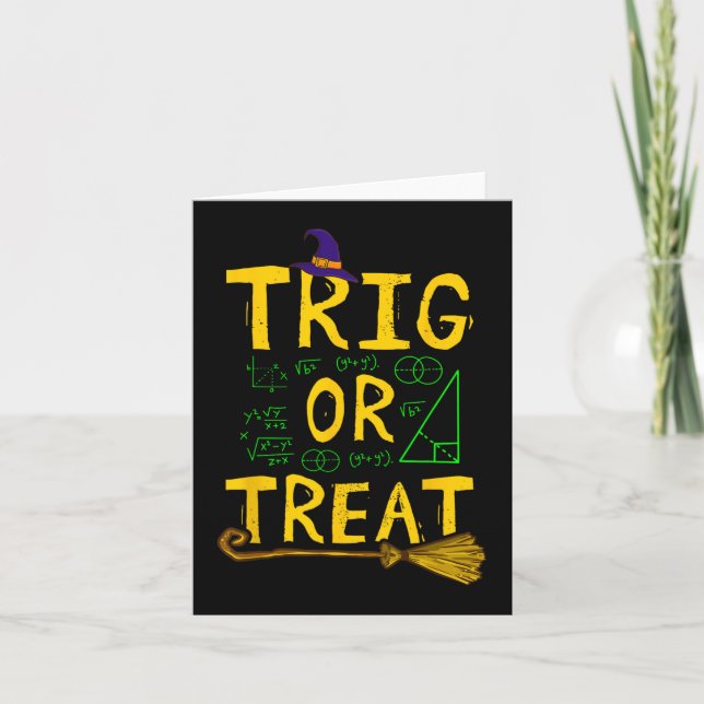 Halloween Math Teacher Trig eller Treat Student Sc Kort (Framsida)