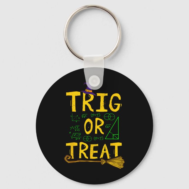 Halloween Math Teacher Trig eller Treat Student Sc Nyckelring (Framsida)