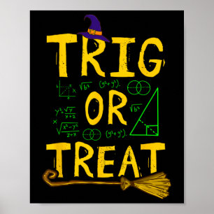 Halloween Math Teacher Trig eller Treat Student Sc Poster